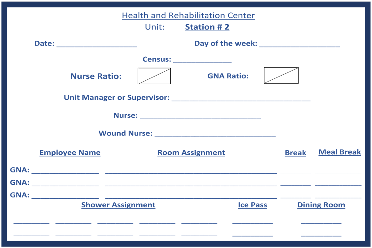 Rehabilitation and Geriatric Nurse Assignment Board