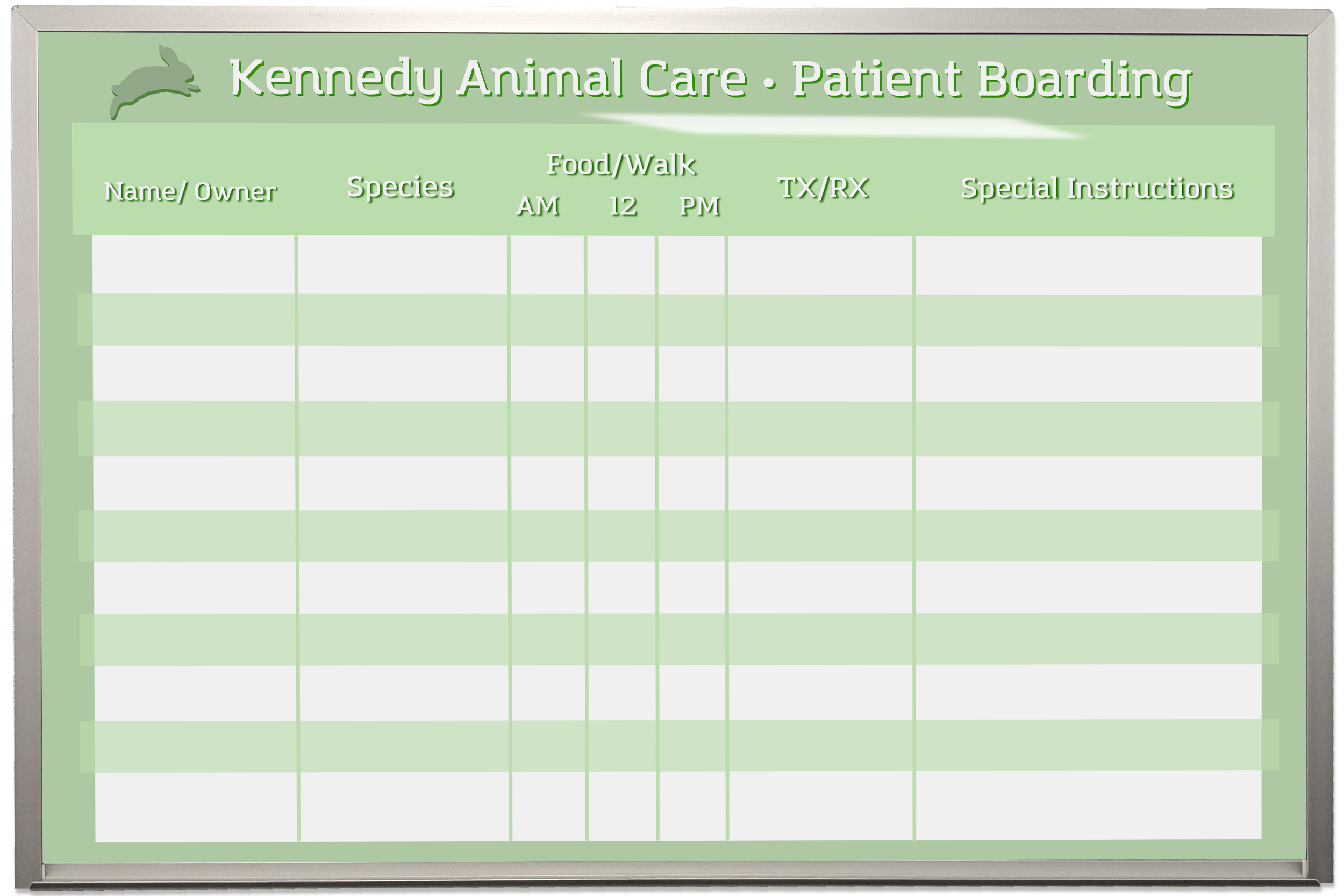 Pet Veterinary Boarding Dry Erase Board