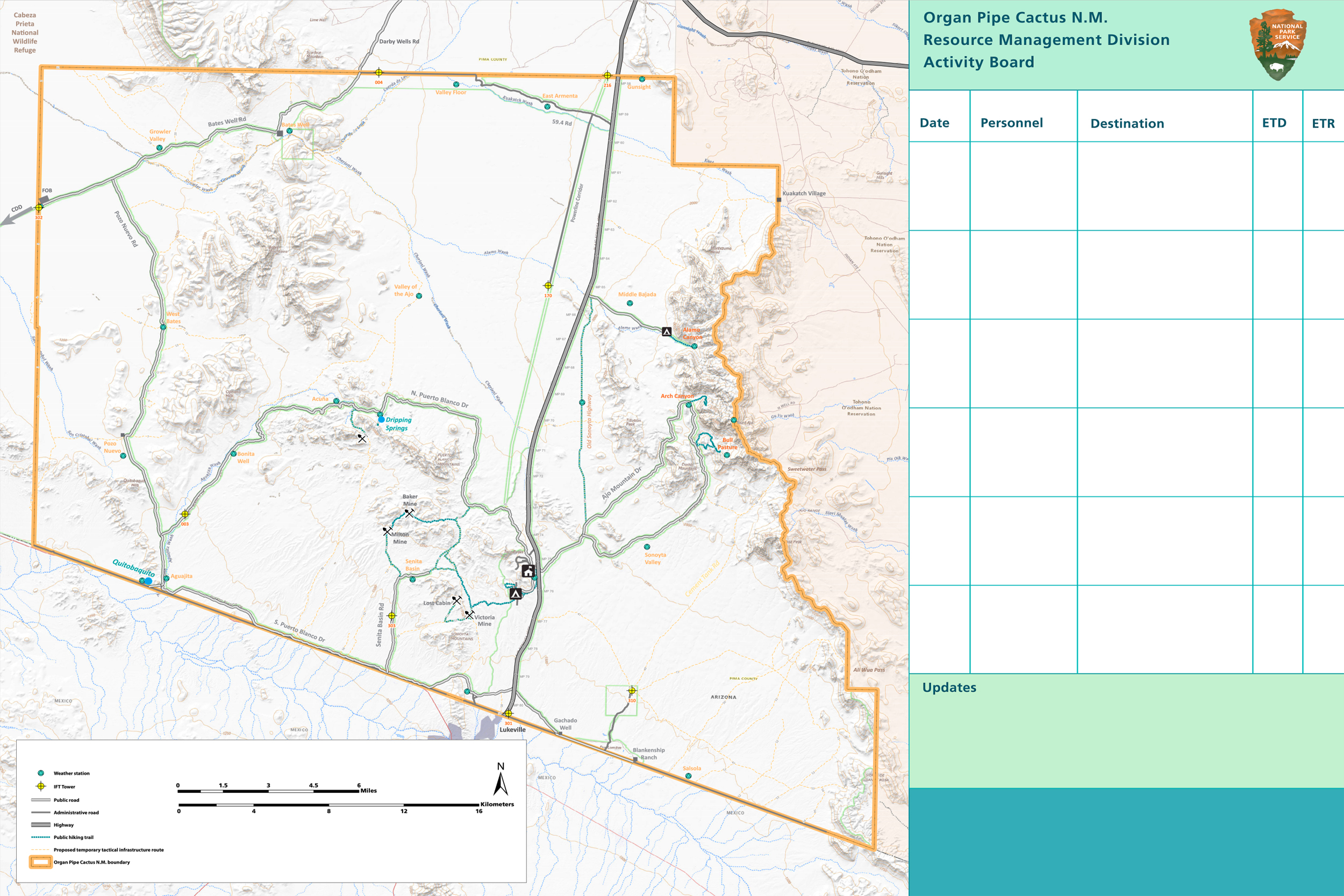 Topographical Map of Organ Pipe