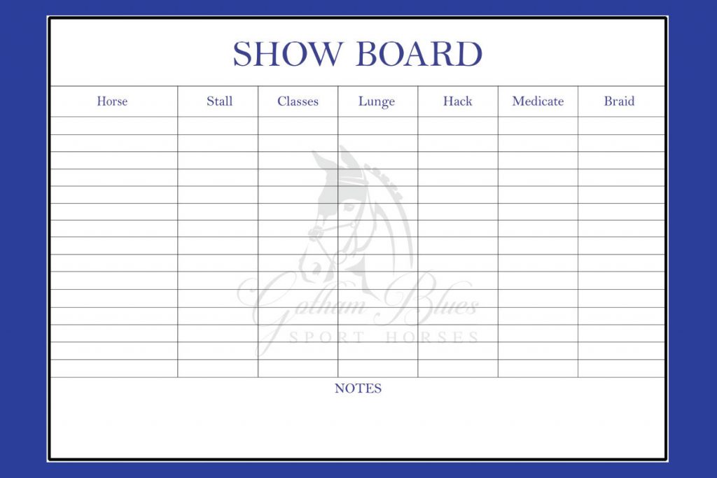Equestrian Show Board