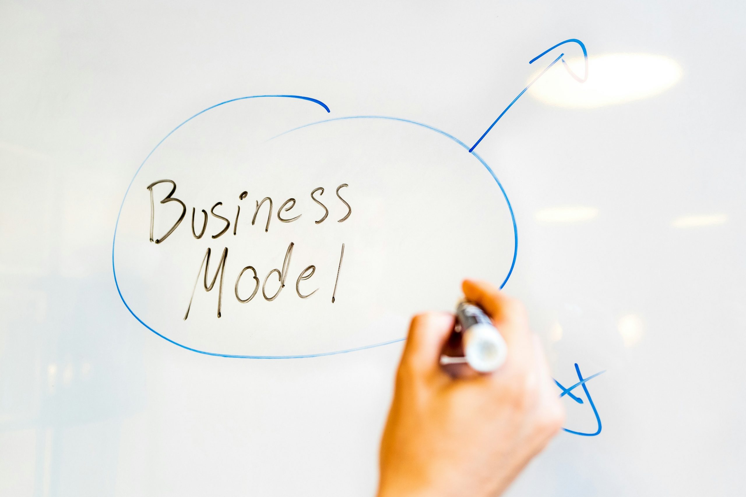 business model written on whiteboard